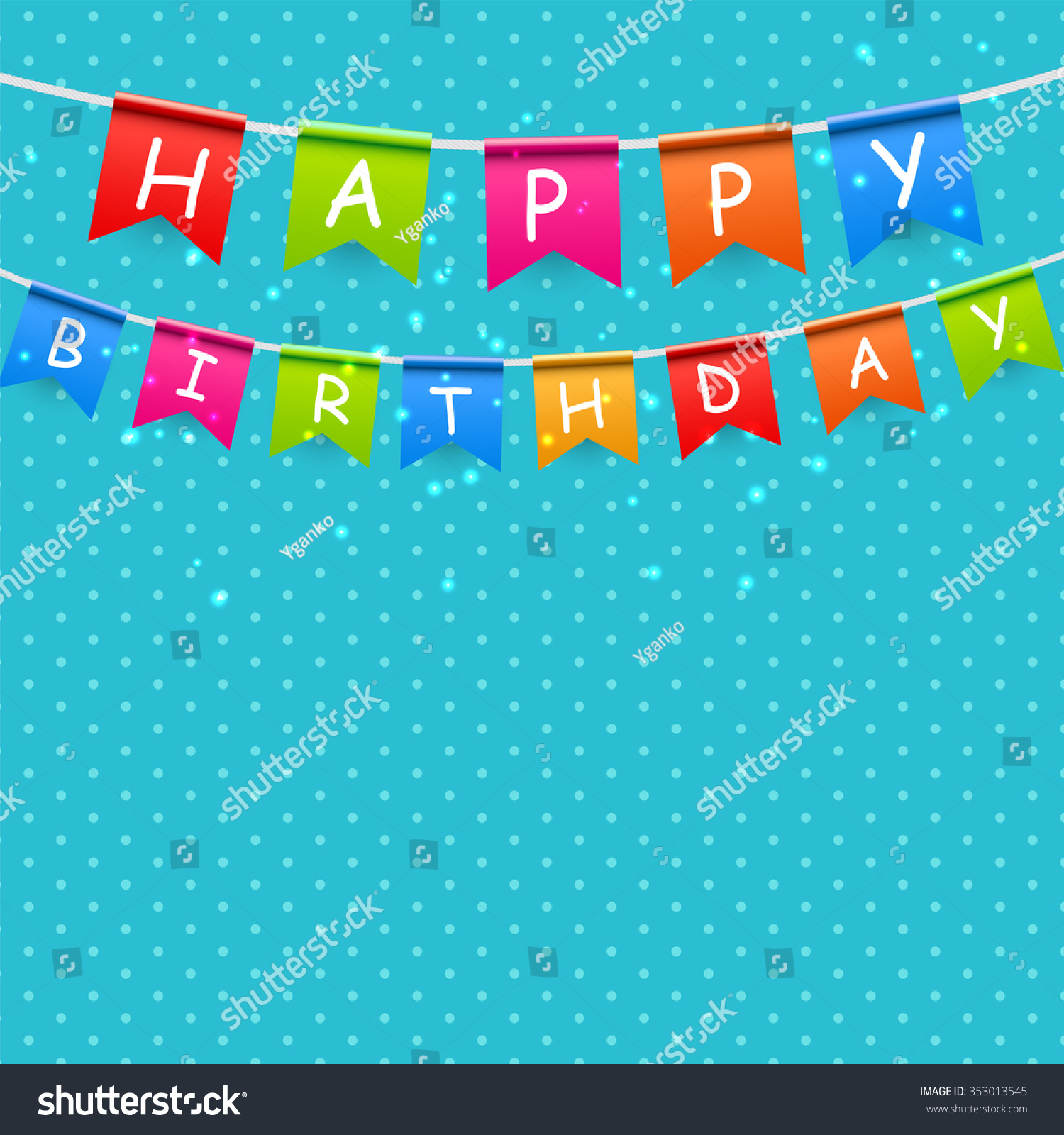 Happy Birthday Party Background Flags Vector Stock Vector (Royalty Free ...