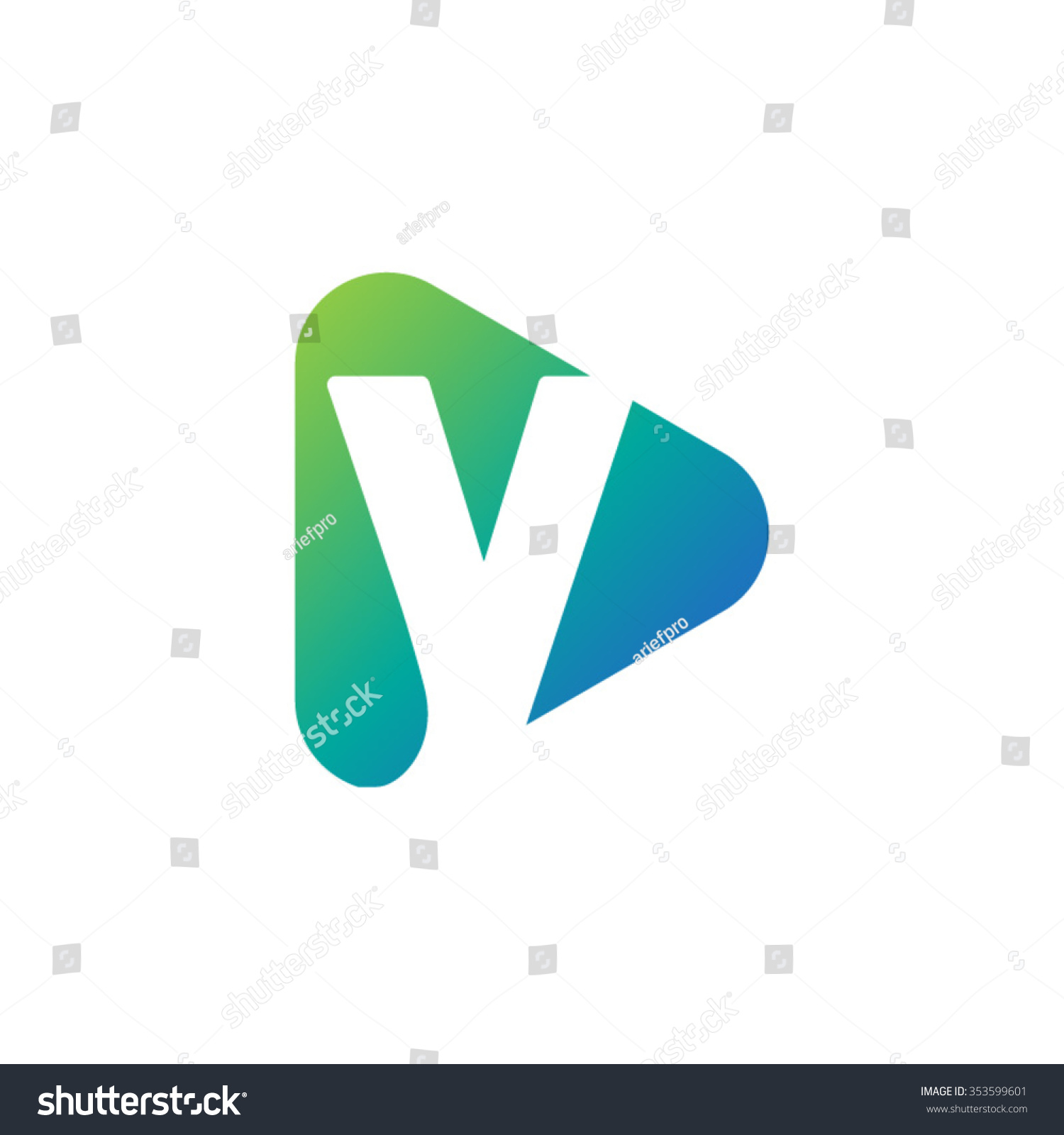 Letter Y Rounded Triangle Shape Icon Stock Vector (Royalty Free ...
