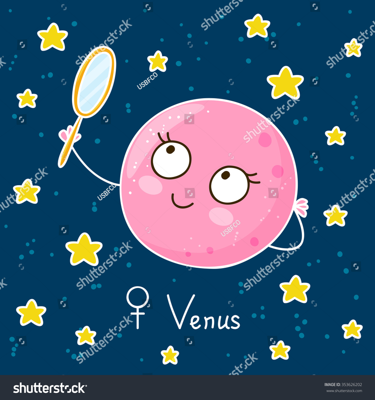 Милый рисунок Планета Венера