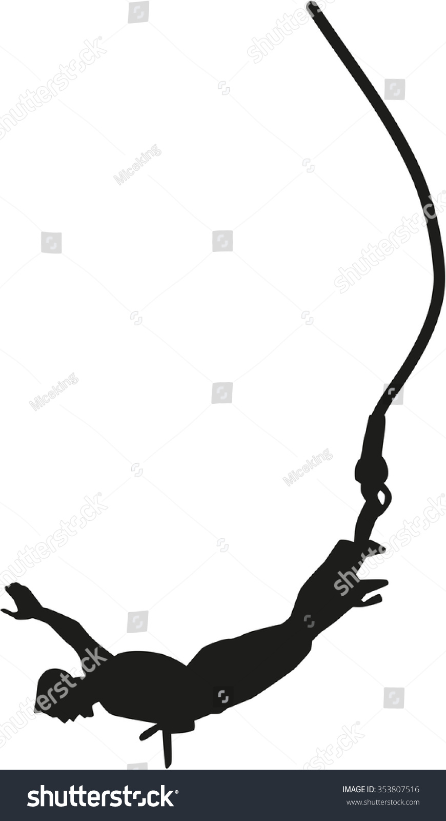 Silhouette Bungee Jumping Stock Vector (Royalty Free) 353807516 ...