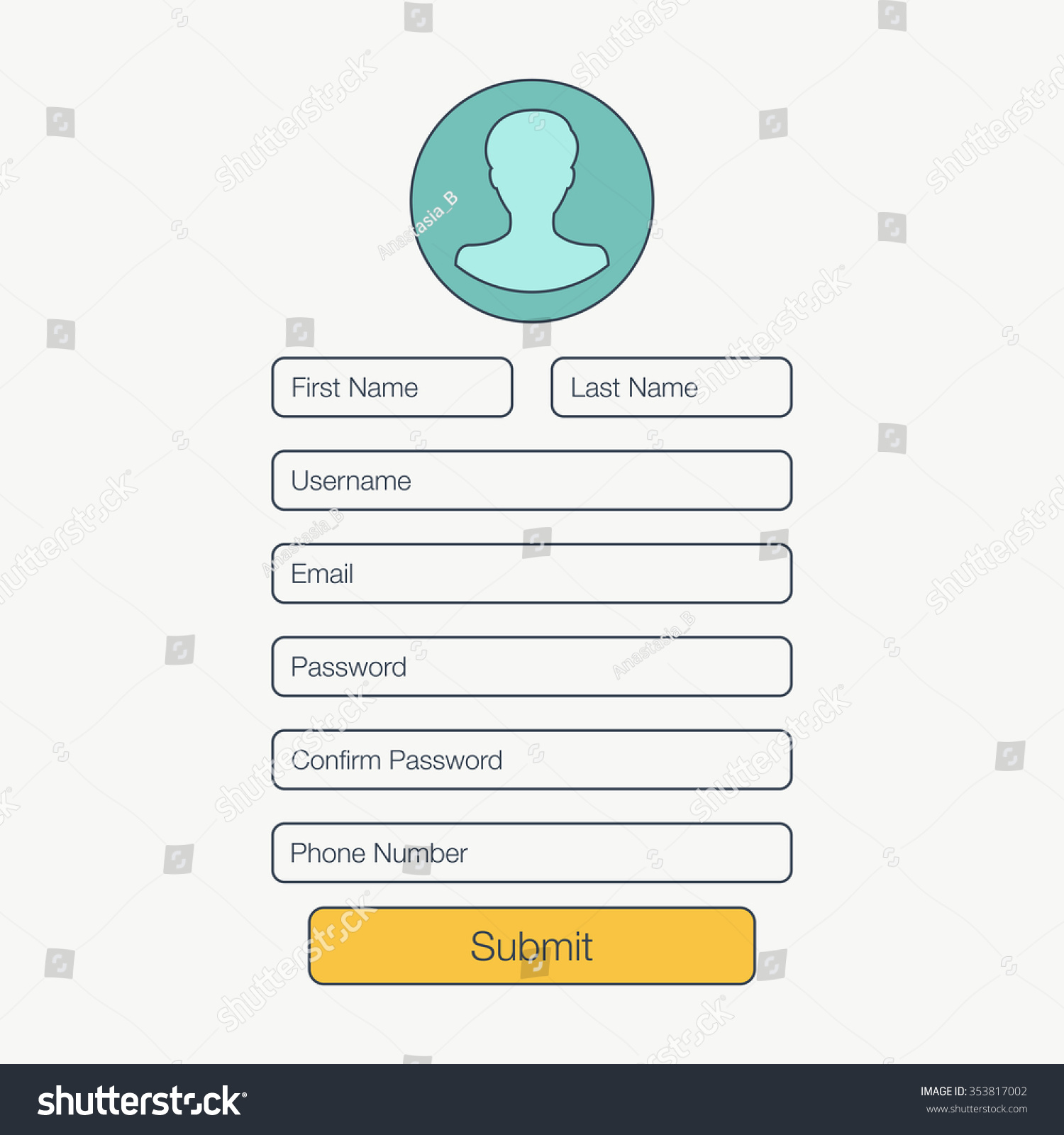 Registration Form Vector Illustration Stock Vector (Royalty Free ...