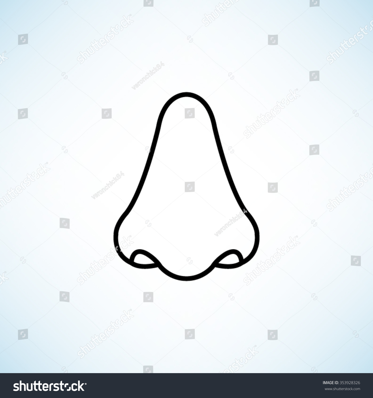 Nose Black Vector Icon Stock Vector (Royalty Free) 353928326 | Shutterstock