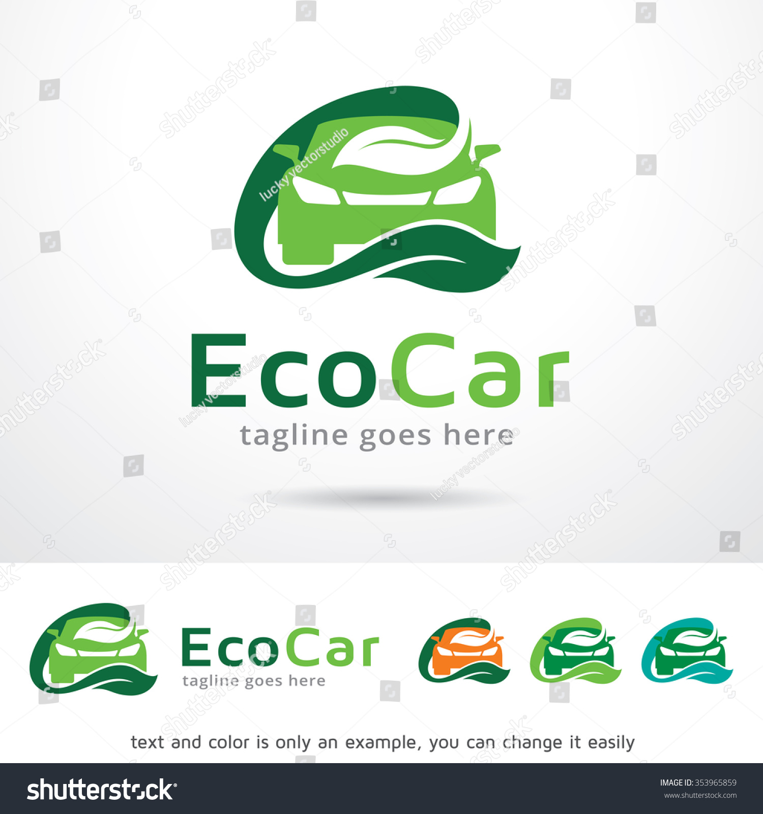 Eco Car Logo Template Design Vector Stock Vector (Royalty Free ...