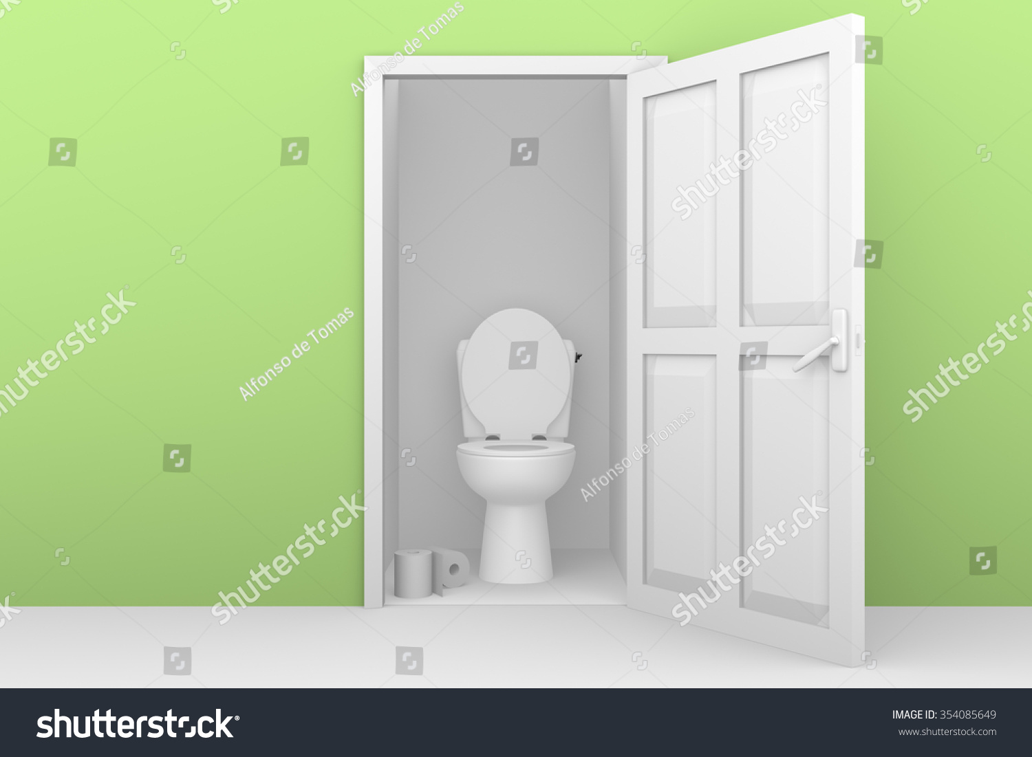 Туалетная комната с открытой дверью