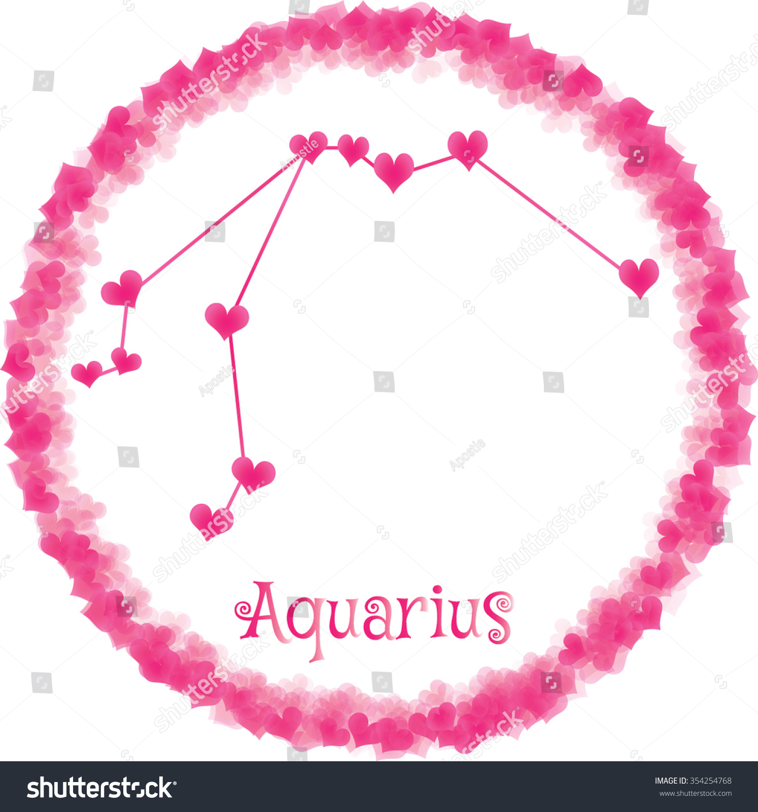 Zodiac Sign Aquarius Lovers On Valentines Stock Vector (Royalty Free) 35425...