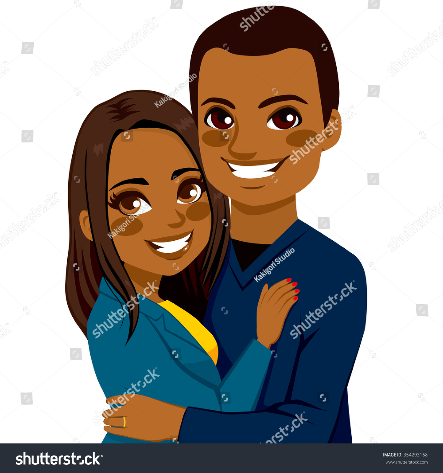 African American Couple Hugging Together Dating Stock Vector Royalty Free Shutterstock