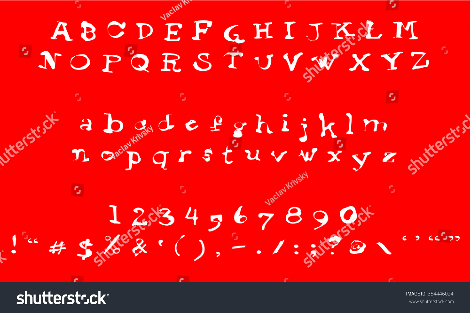 Vektor Stok English Font Set Alphabet Numbers Symbols Tanpa Royalti Shutterstock