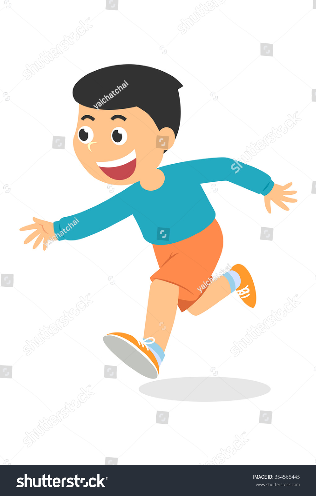 Cartoon Boy Running Vector Stock Vector (Royalty Free) 354565445 ...