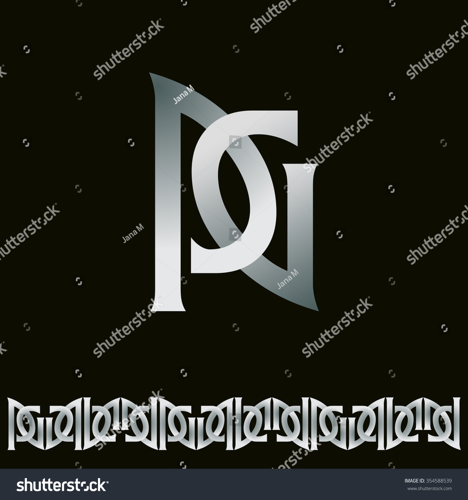 Capital Letters P G Vector Monogram Stock Vector (Royalty Free ...