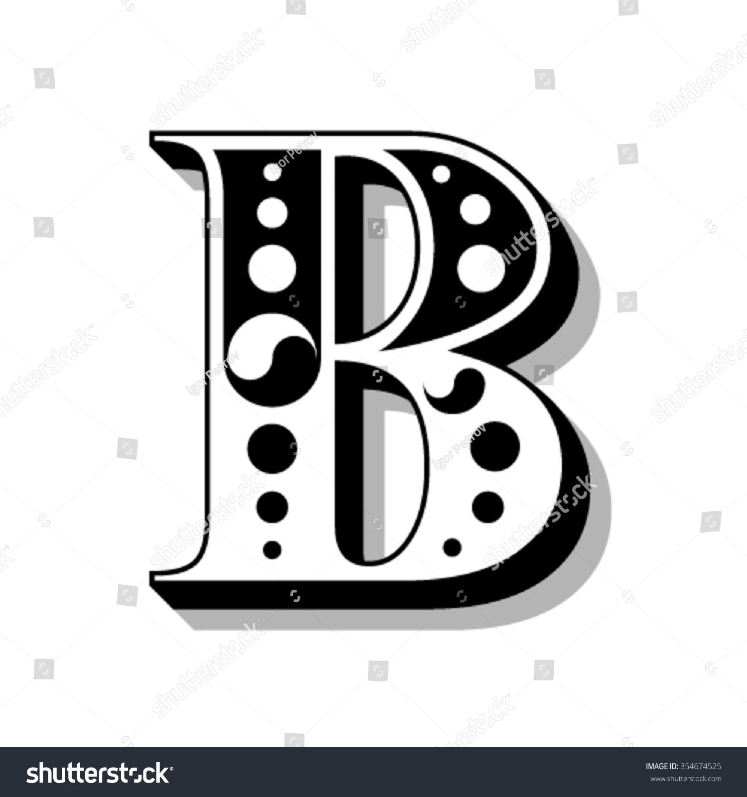 Classic Vintage Font Letter B Stock Vector (Royalty Free) 354674525 ...