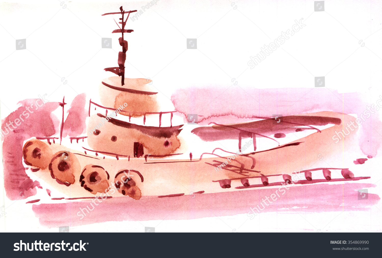 small-ship-watercolor-stock-illustration-354869990-shutterstock