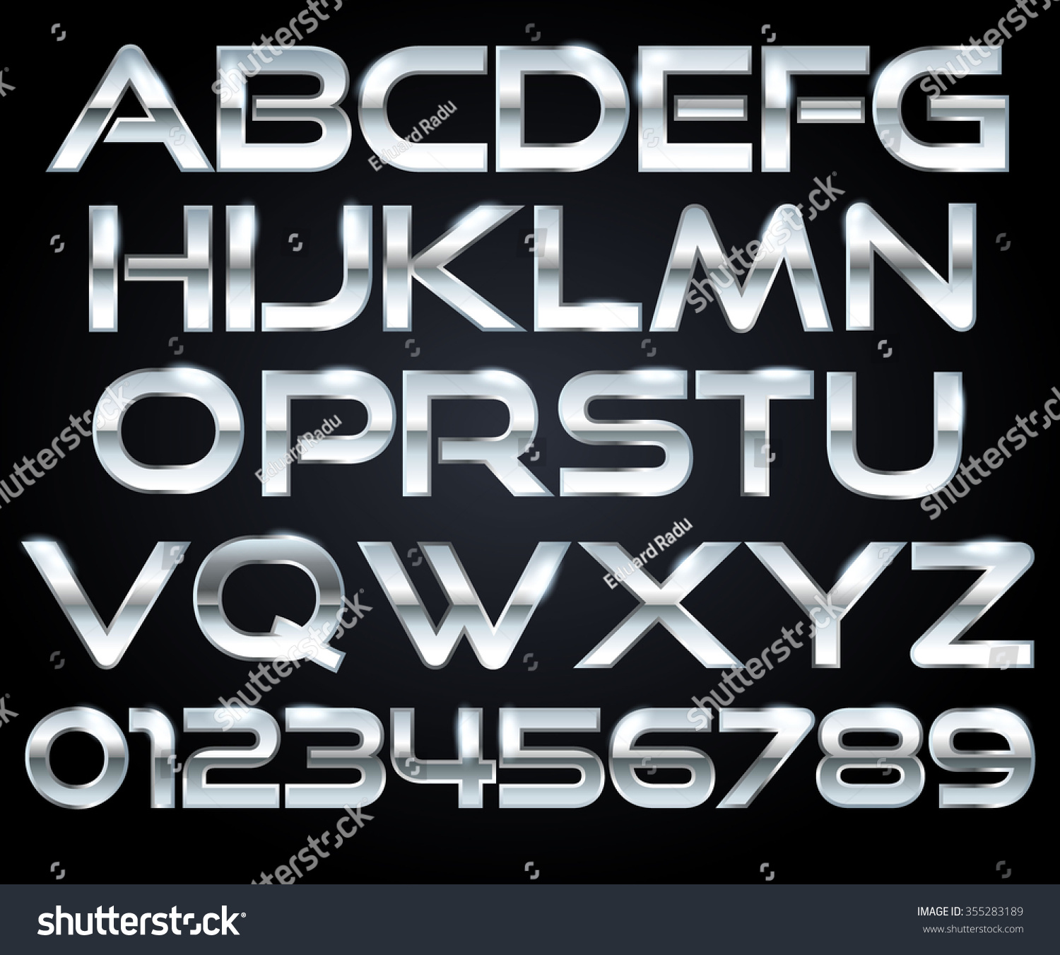 Chrome Letters Stock Vector (Royalty Free) 355283189 | Shutterstock