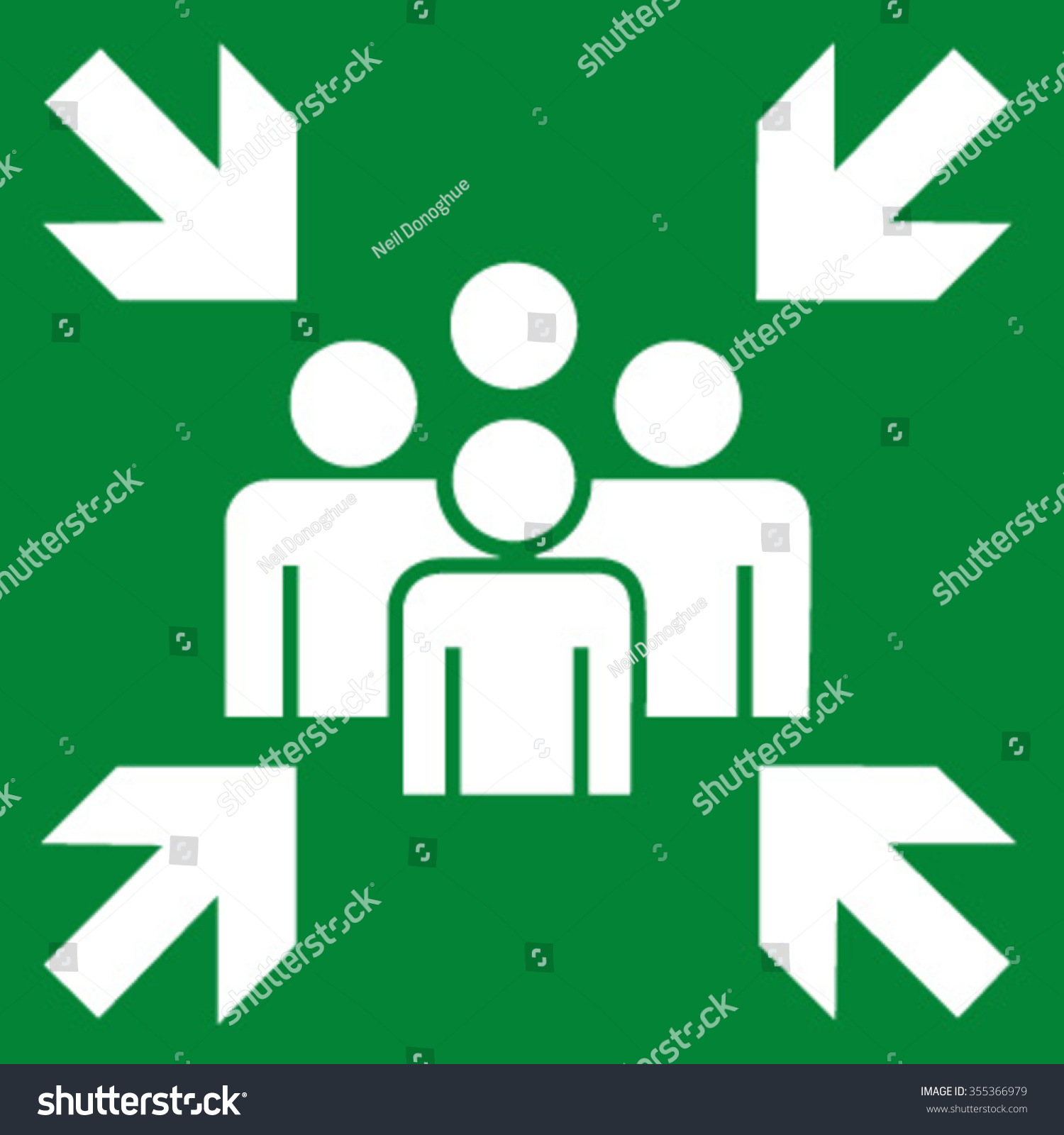 Fire Evacuation Meeting Point Stock Vector (Royalty Free) 355366979 ...