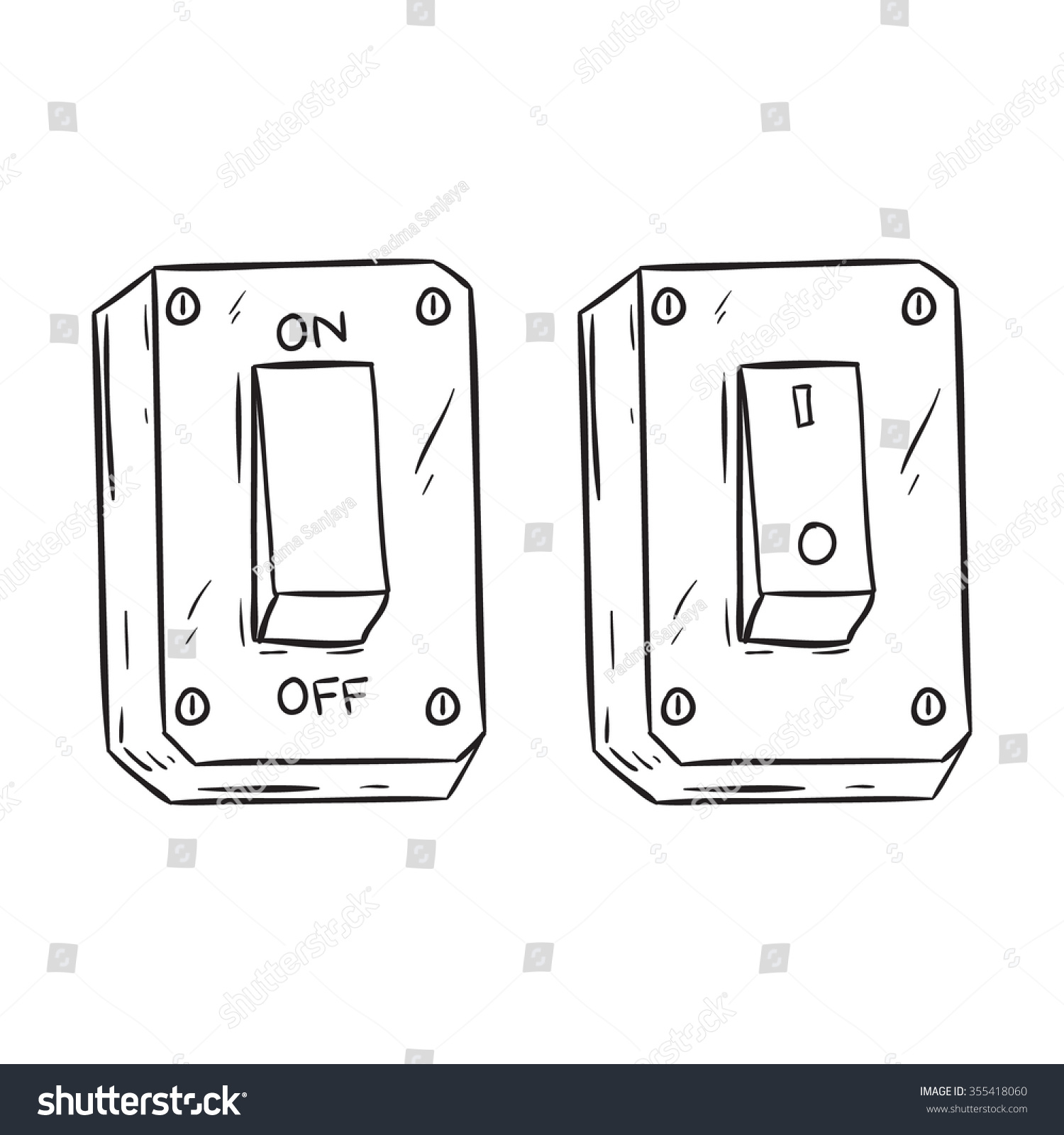 Illustration Wall Electric Switch On Off Stock Vector (Royalty Free ...