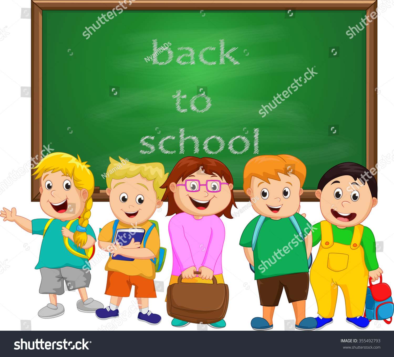 Small Group Kids School Boy Standing Stock Vector (Royalty Free ...