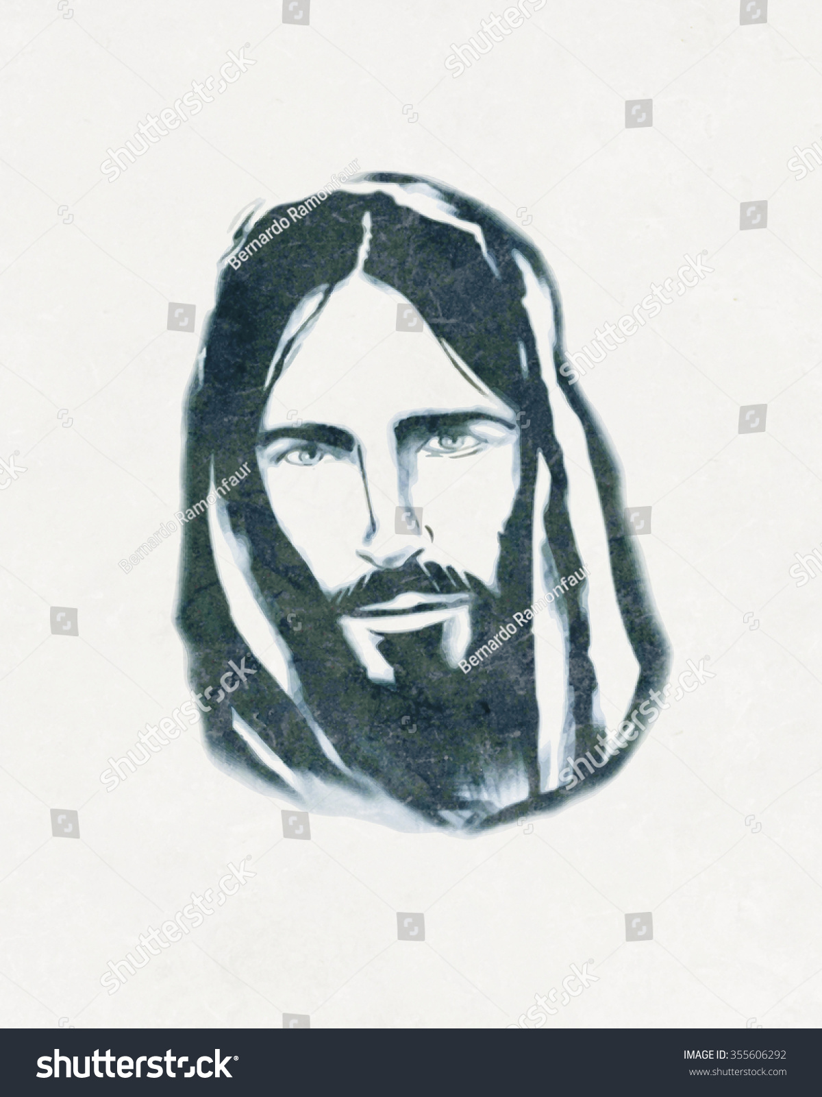 Hand Drawn Illustration Drawing Jesus Christ Stock Illustration ...