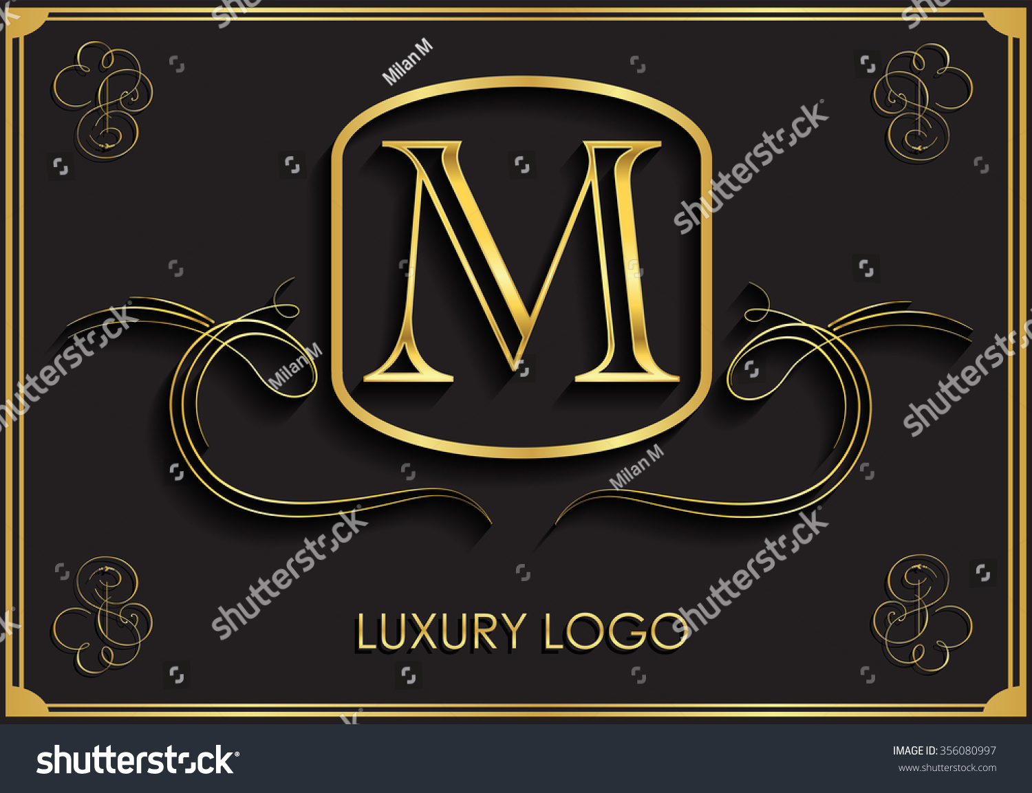 Luxury Logo Designletter M Logo Stock Vector (Royalty Free) 356080997 ...