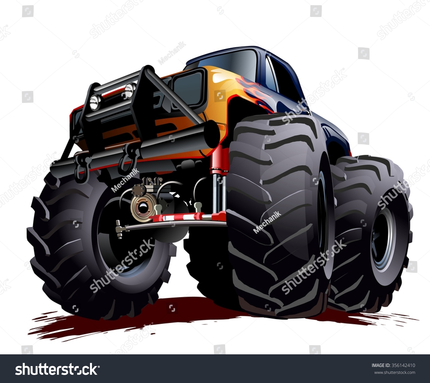 Vector Cartoon Monster Truck Available Eps10 Stock Vector (Royalty Free ...