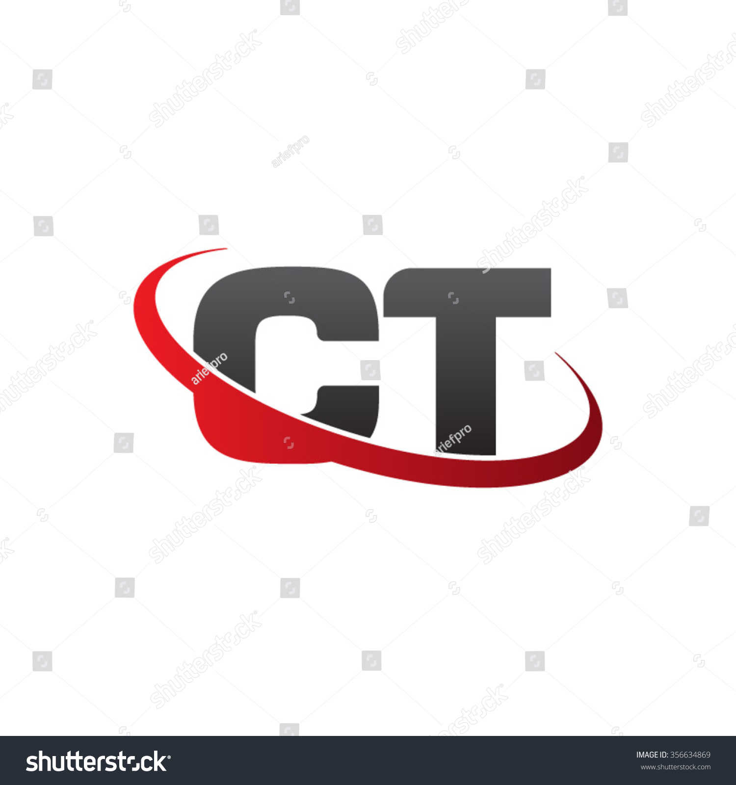 Initial Ct Swoosh Ring Company Logo Stock Vector (Royalty Free ...