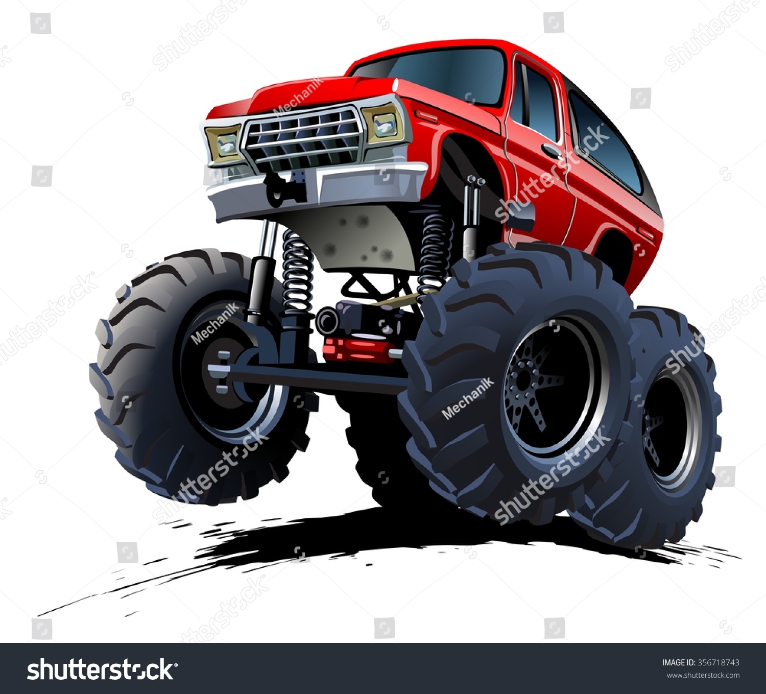 Vector Cartoon Monster Truck Available Eps10 Stock Vector (Royalty Free ...