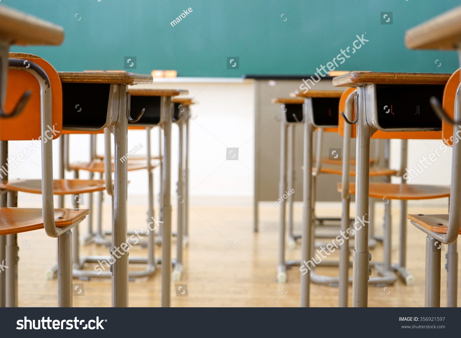 School Classroom School Desks Blackboard Japanese Stock Photo 356921597 ...