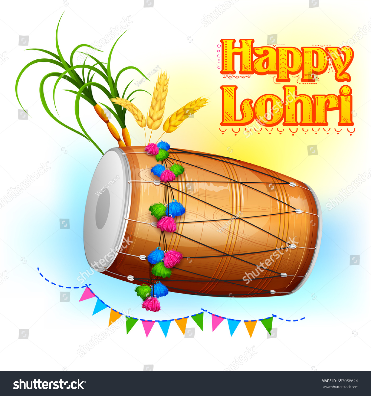 Illustration Happy Lohri Background Punjabi Festival Stock Vector ...