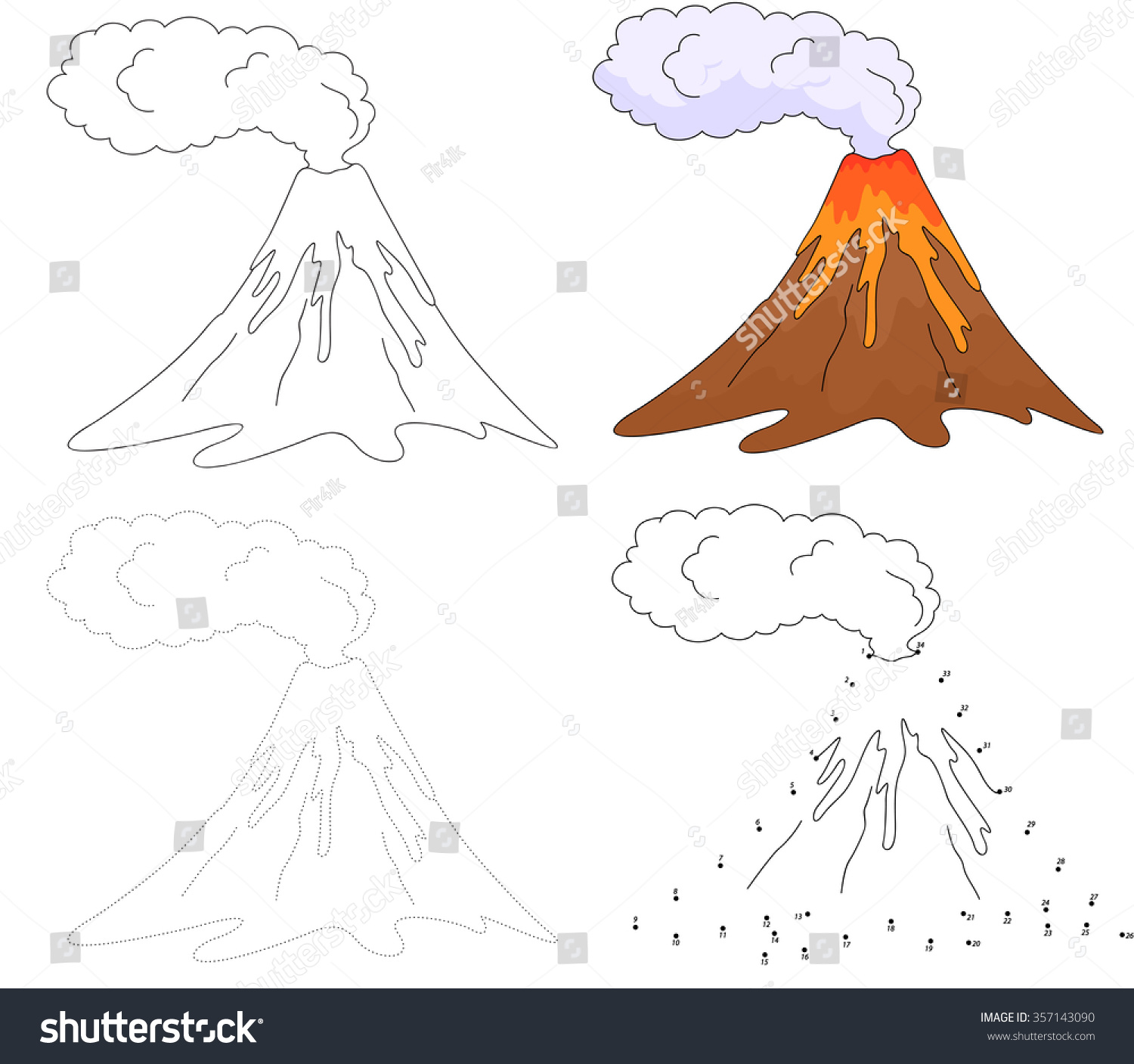 Рисунок на тему вулкан