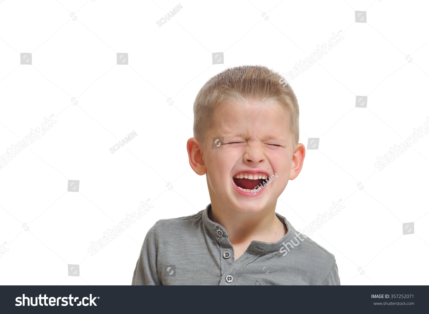 Full Emotions Portrait Sevenyearsboy Closed Eyes Stock Photo 357252071 ...