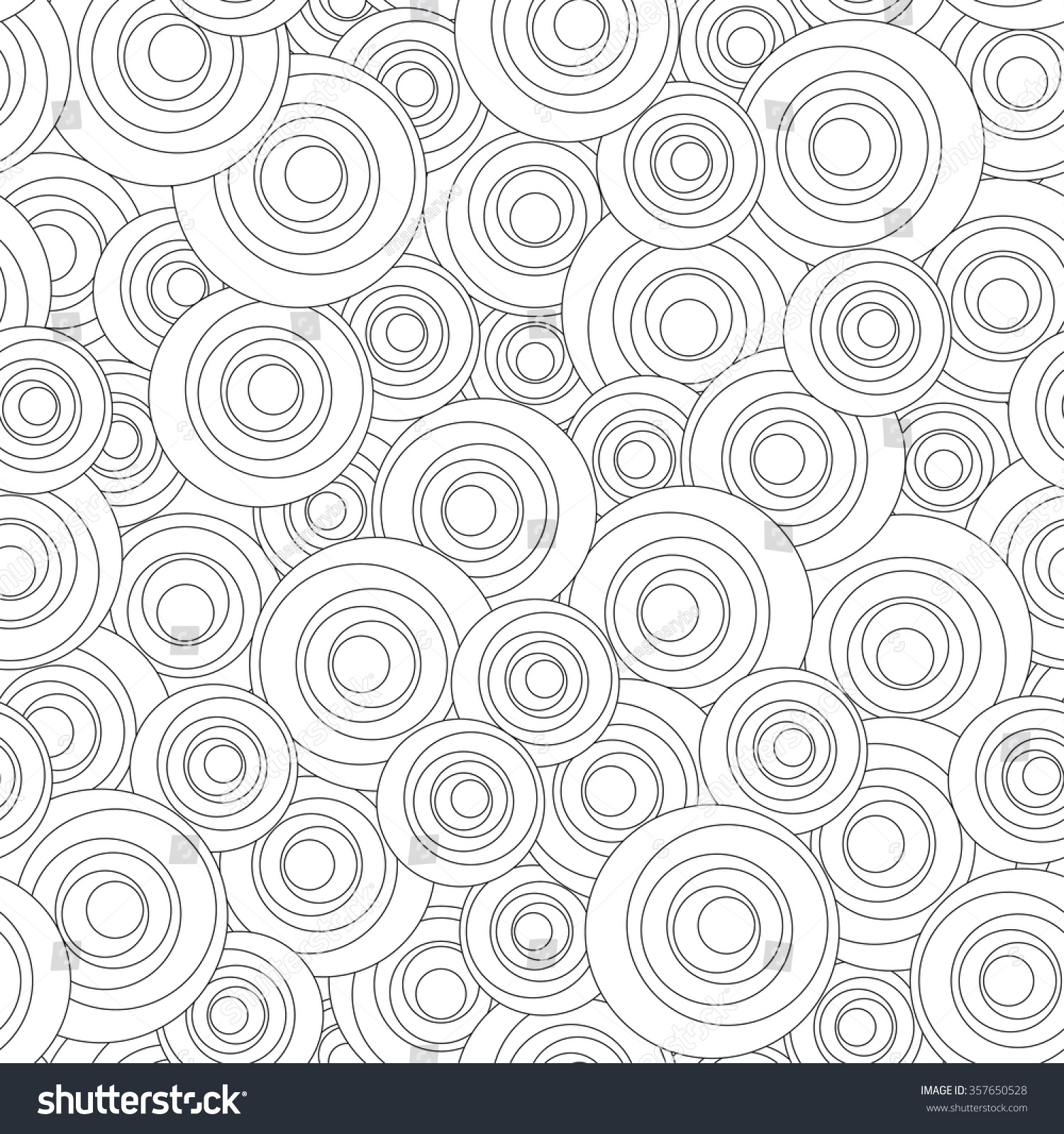 Dimensional Overlapping Circles Seamless Pattern Black Stock Vector ...