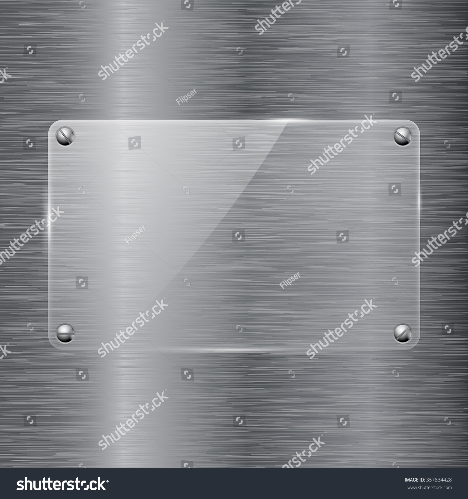 Glass Plate On Brushed Metal Background Stock Vector (Royalty Free ...