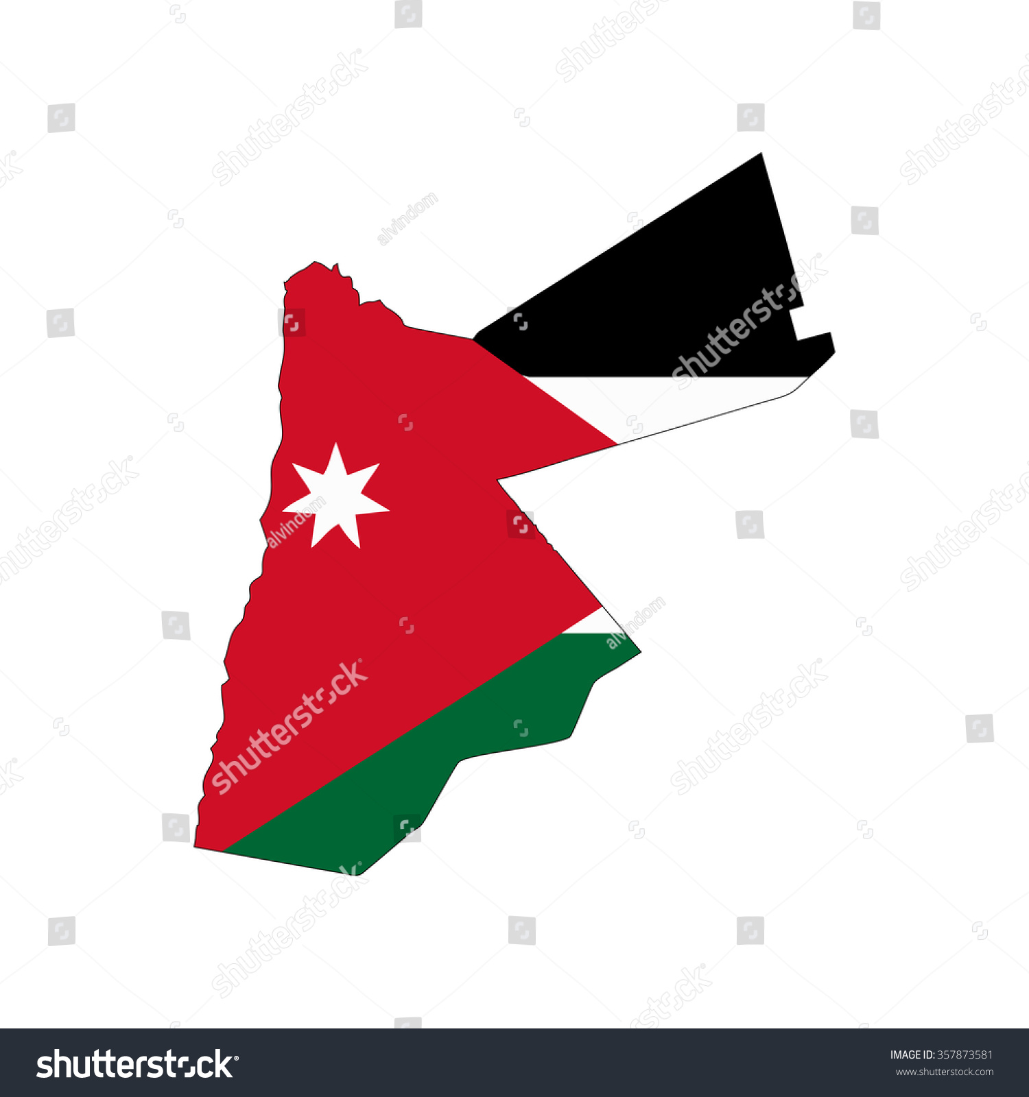 Map Flag Jordan Stock Vector (Royalty Free) 357873581 | Shutterstock