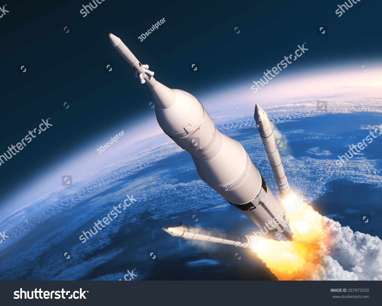 Space Launch System Solid Rocket Boosters Stock Illustration 357973550 ...