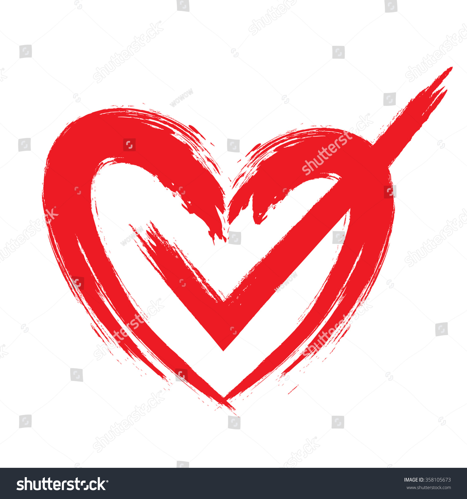 Check Mark Heart Vector Illustration Isolated Stock Vector Royalty