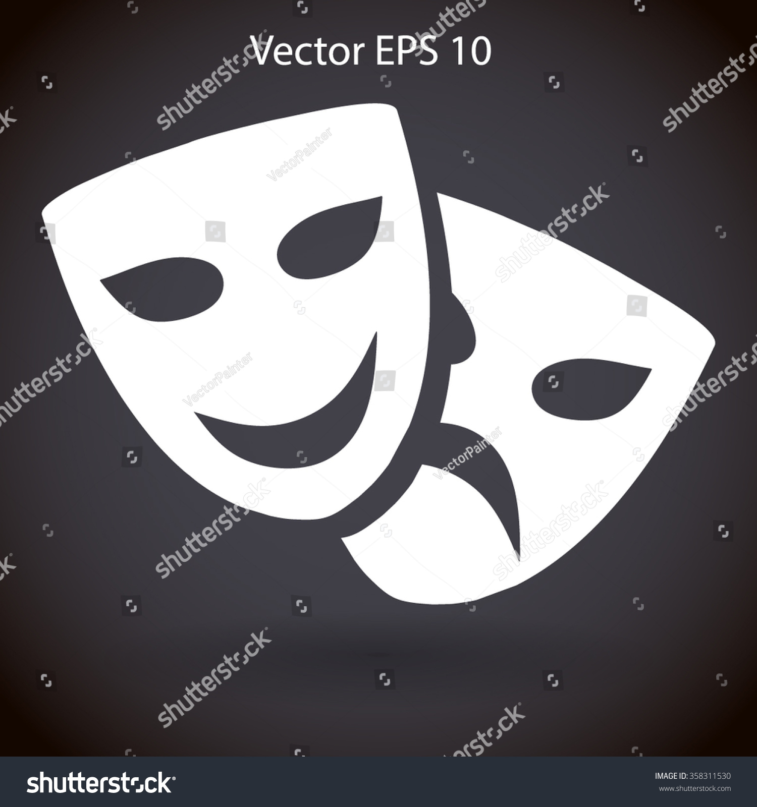 Theatrical Masks Laughter Crying Vector Illustration Stock Vector ...