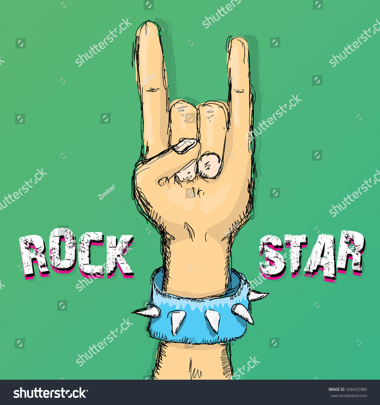 Rock N Roll Music Background Rock Stock Vector (Royalty Free) 358422980 ...