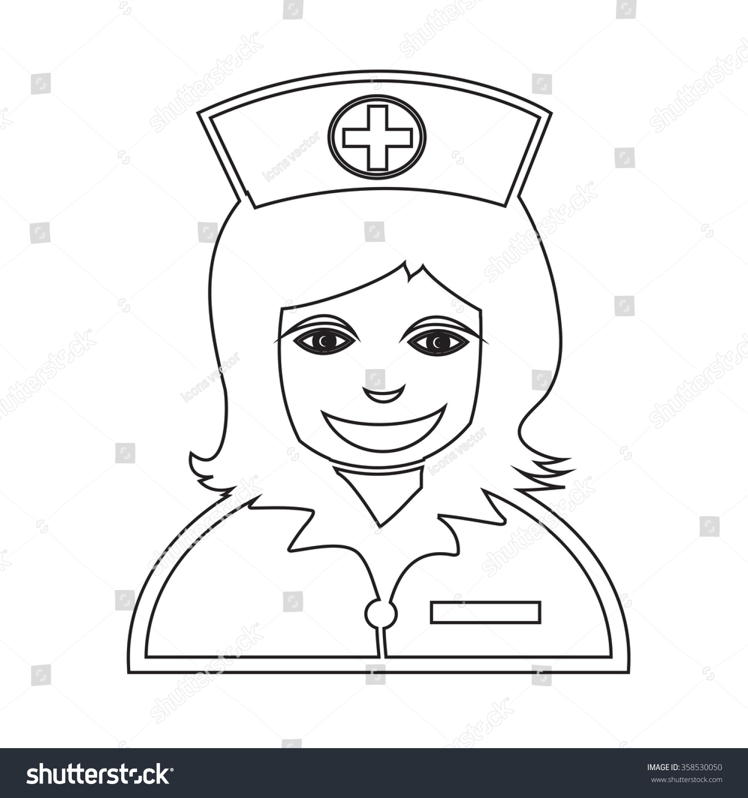 Nurse Face Emotion Icon Illustration Sign Stock Vector (Royalty Free ...