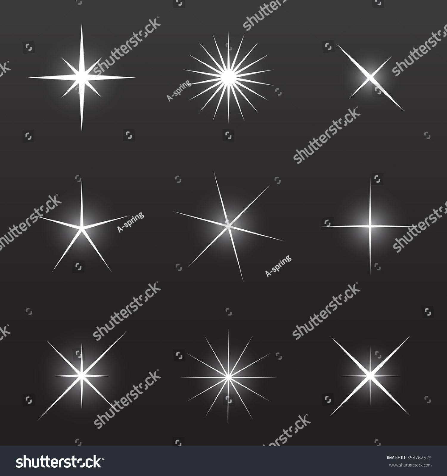 Sparkle Symbols Stock Vector (royalty Free) 358762529 