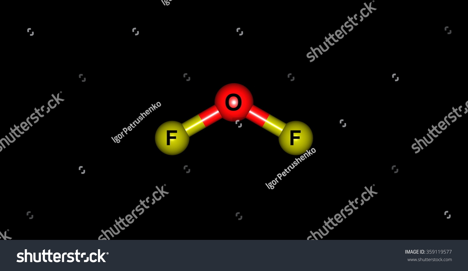 Oxygen Difluoride Hypofluorous Anhydride Chemical Compound Stock ...