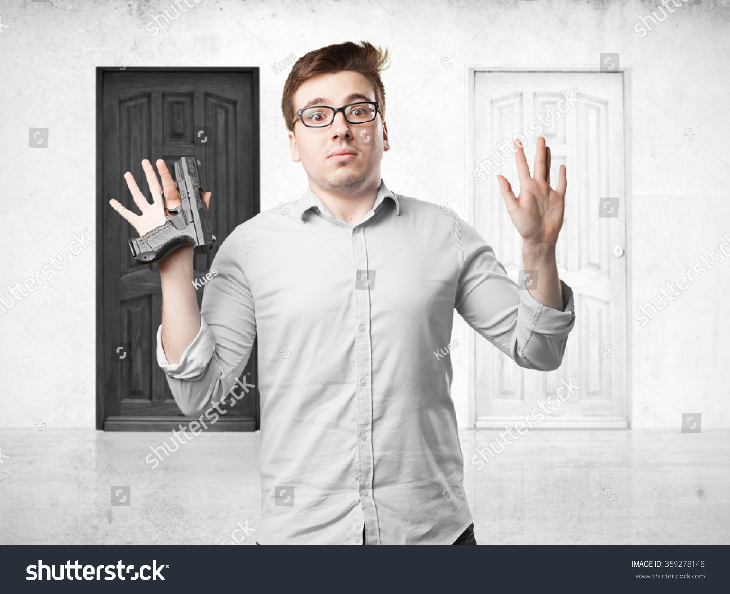 Worried Young Man Scared Pose Stock Photo 359278148 | Shutterstock