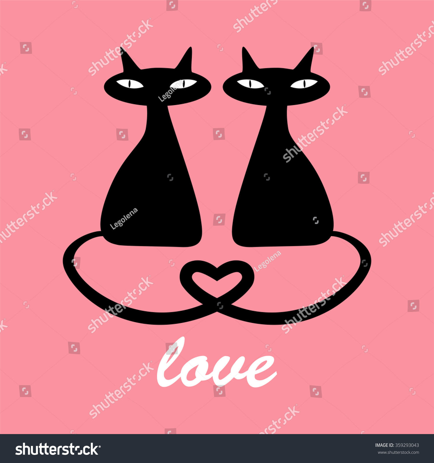 Two Black Cats Love Stock Vector Royalty Free 359293043 Shutterstock