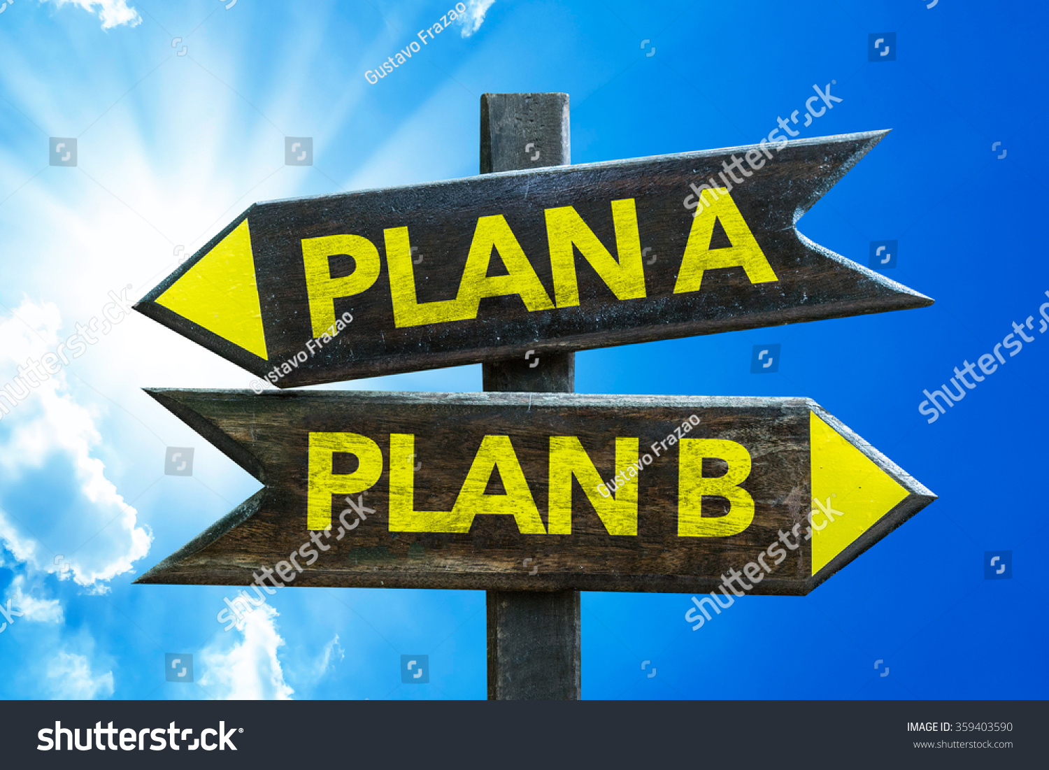 Plan Plan B Signpost Sky Background Stock Photo 359403590 | Shutterstock