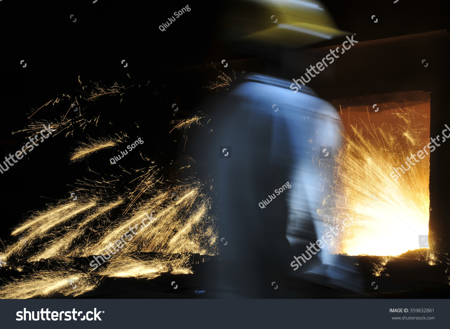 Steel Blast Furnace Taphole Spewed Molten Stock Photo 359832881 ...