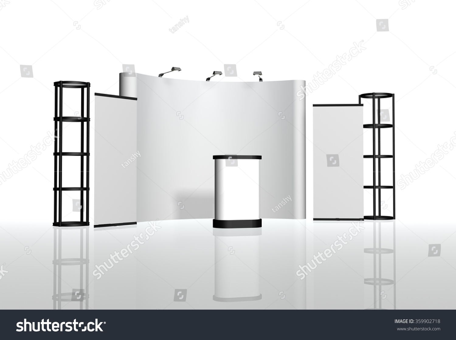 Trade Exhibition Stand Exhibition Stand Round Stock Illustration ...