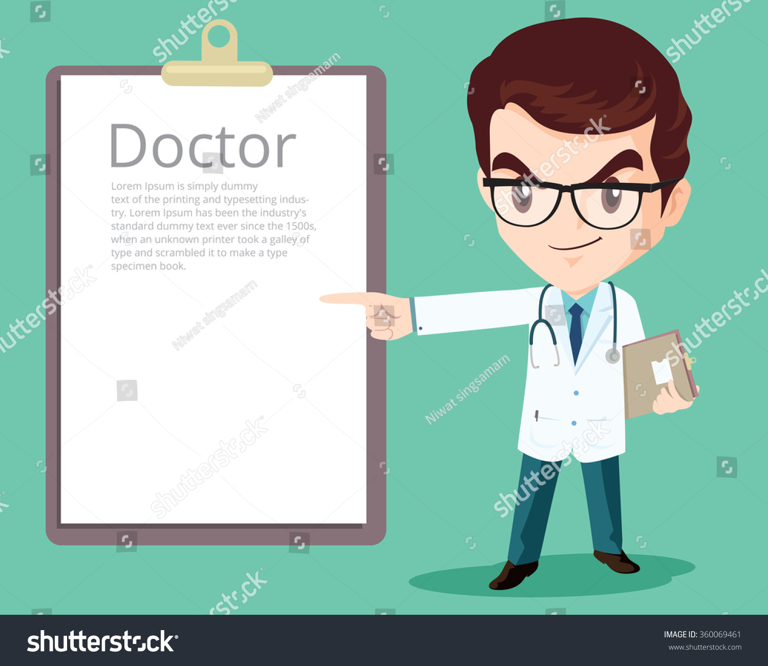 Smart Doctor Presenting Various Action Stock Vector Royalty Free