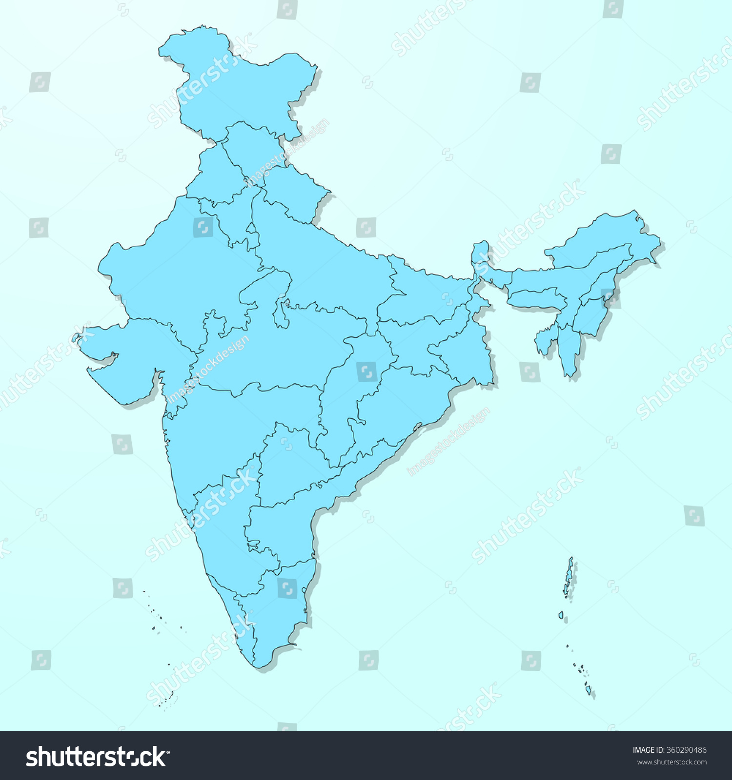 India Map On Blue Degraded Background Stock Vector (Royalty Free ...