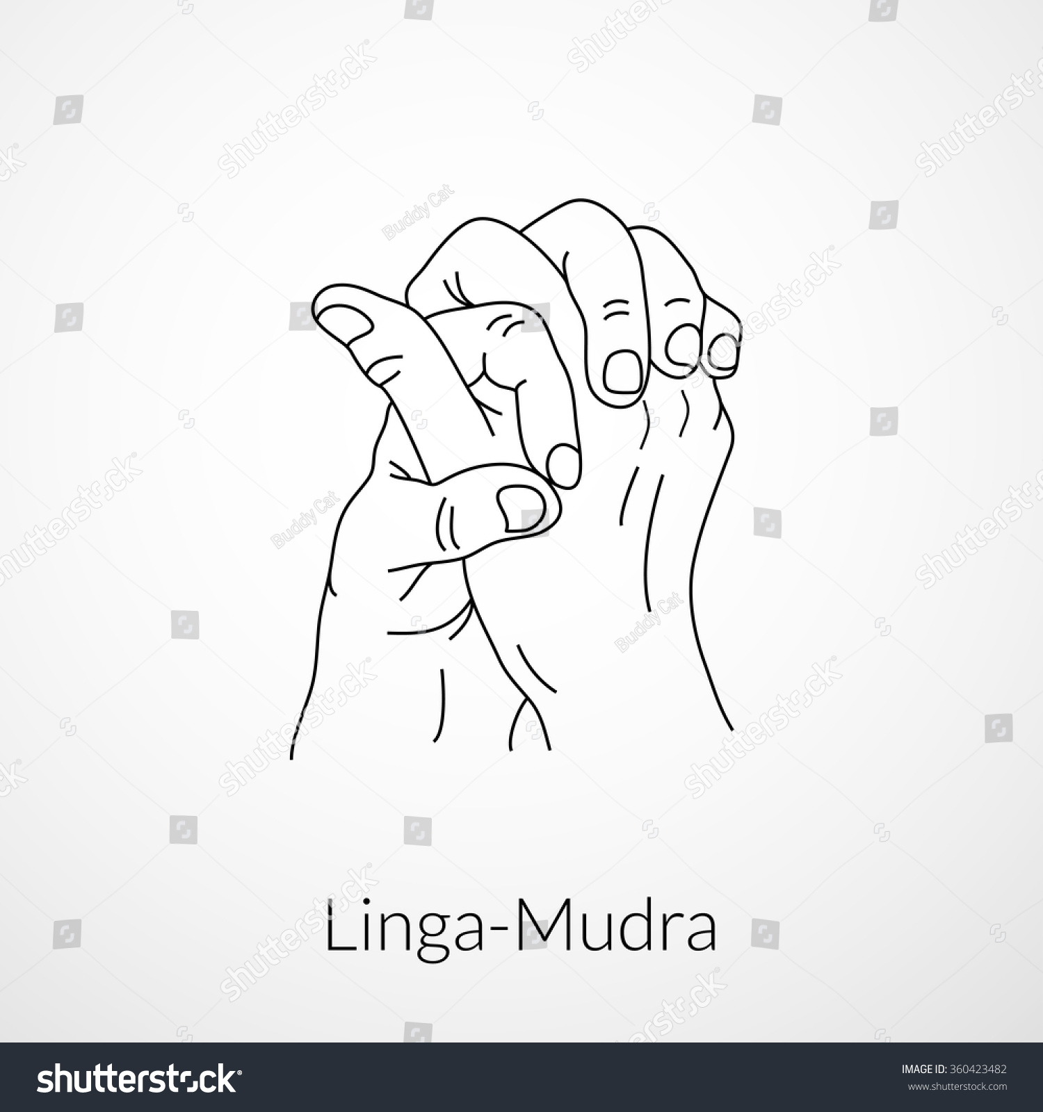 Hand Yoga Mudra Lingamudra Vector Illustration Stock Vector (Royalty ...