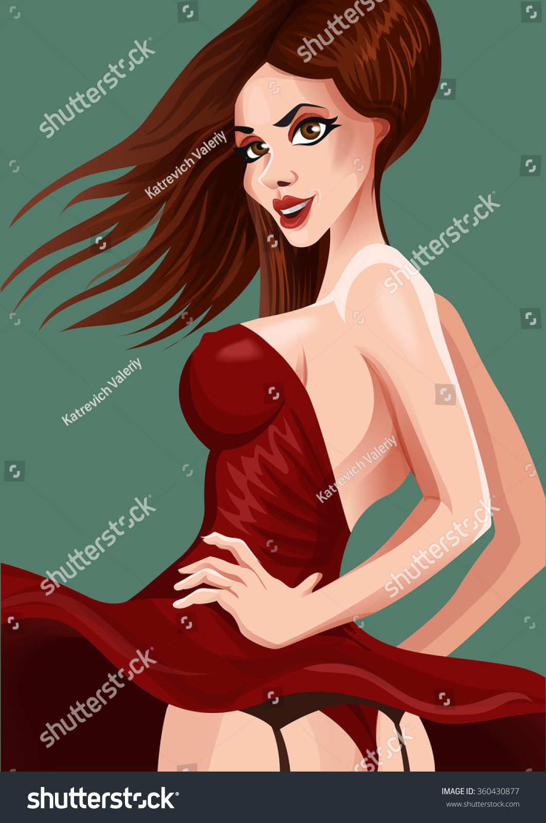 Pin Image Character Sexy Girl Vector Stock Vector Royalty Free 360430877 Shutterstock 3444