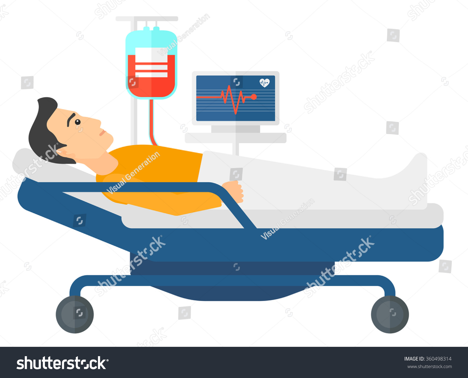 Patient Lying Bed Stock Vector (Royalty Free) 360498314 | Shutterstock