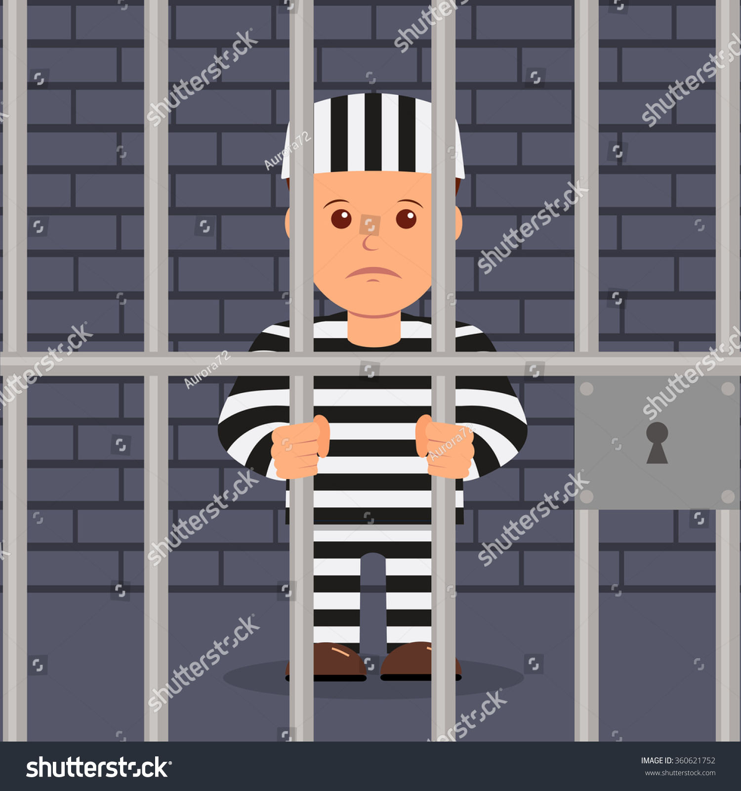 Male Prisoner Cartoon Style Stock Vector (Royalty Free) 360621752 ...