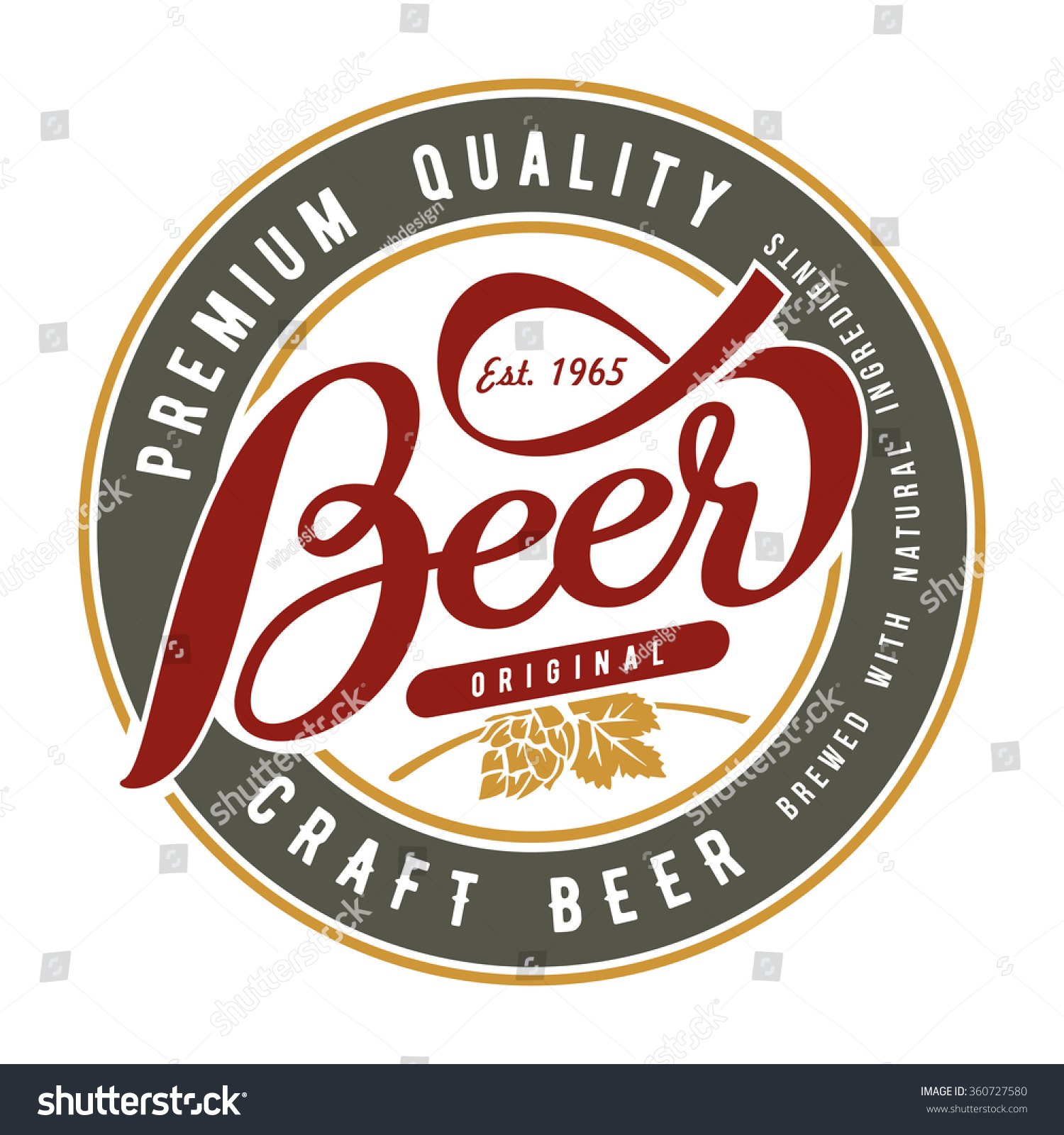 Beer Label On White Background Lettering Stock Vector (Royalty Free ...